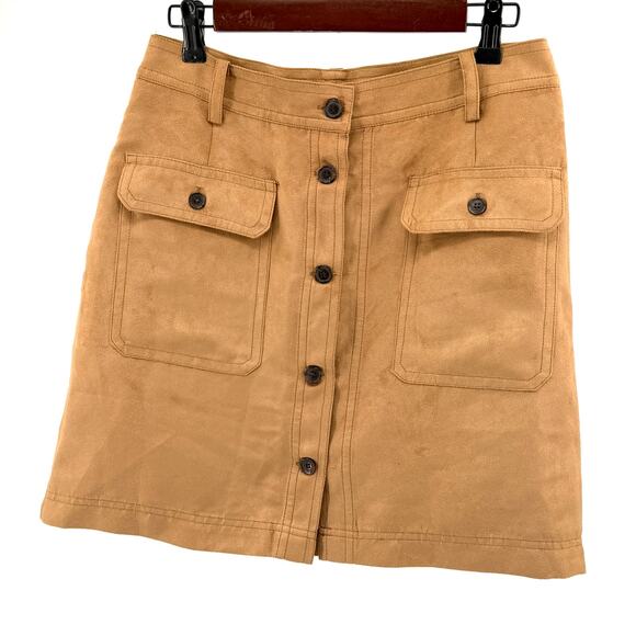 Banana Republic Dresses & Skirts - Banana Republic Tan Ultra Suede Utility Button Front Mini Skirt